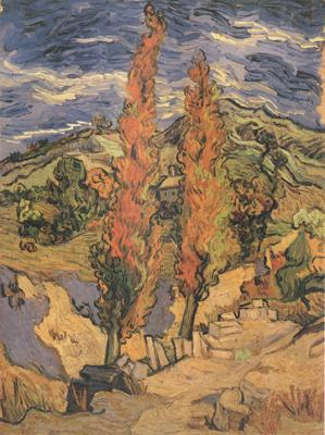 Vincent Van Gogh Two Poplars on a Road through the Hills (nn04)